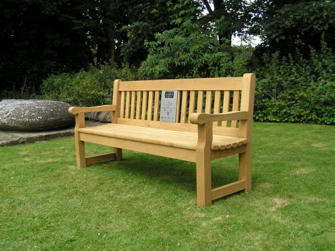 Photograph of bench installed at Museum, Saffron Walden | Essex Record Office