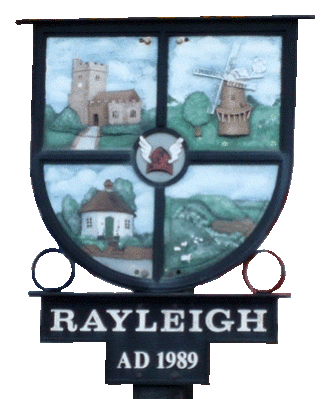 Rayleigh village sign, used under Creative Commons Attribution-ShareAlike Licence | Terryjoyce
