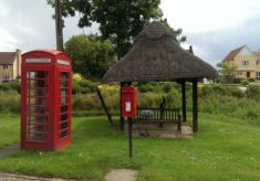 Red telephone box, North End Road, near Little Yeldham, 2016
