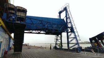Moveable stairway at the Tilbury Terminal jetty | Stuart Bowditch