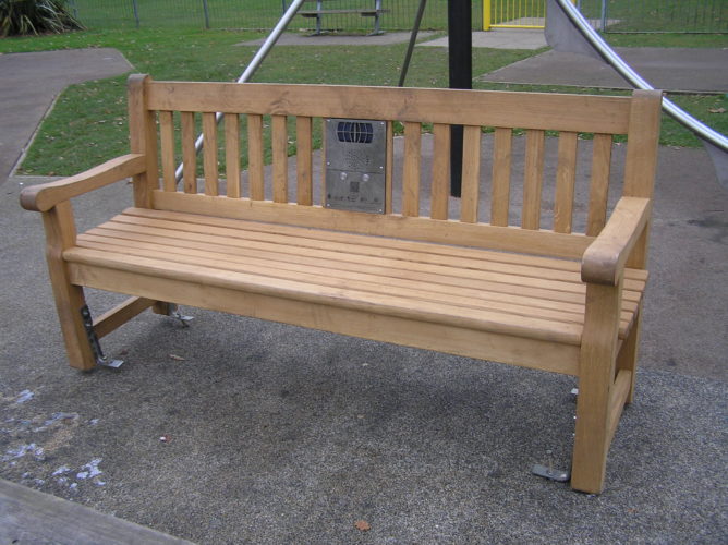 Photograph of listening bench in Maldon Road Park, Witham